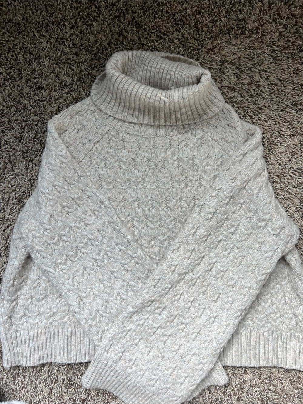 H&M Cream Cable Turtleneck Sweater